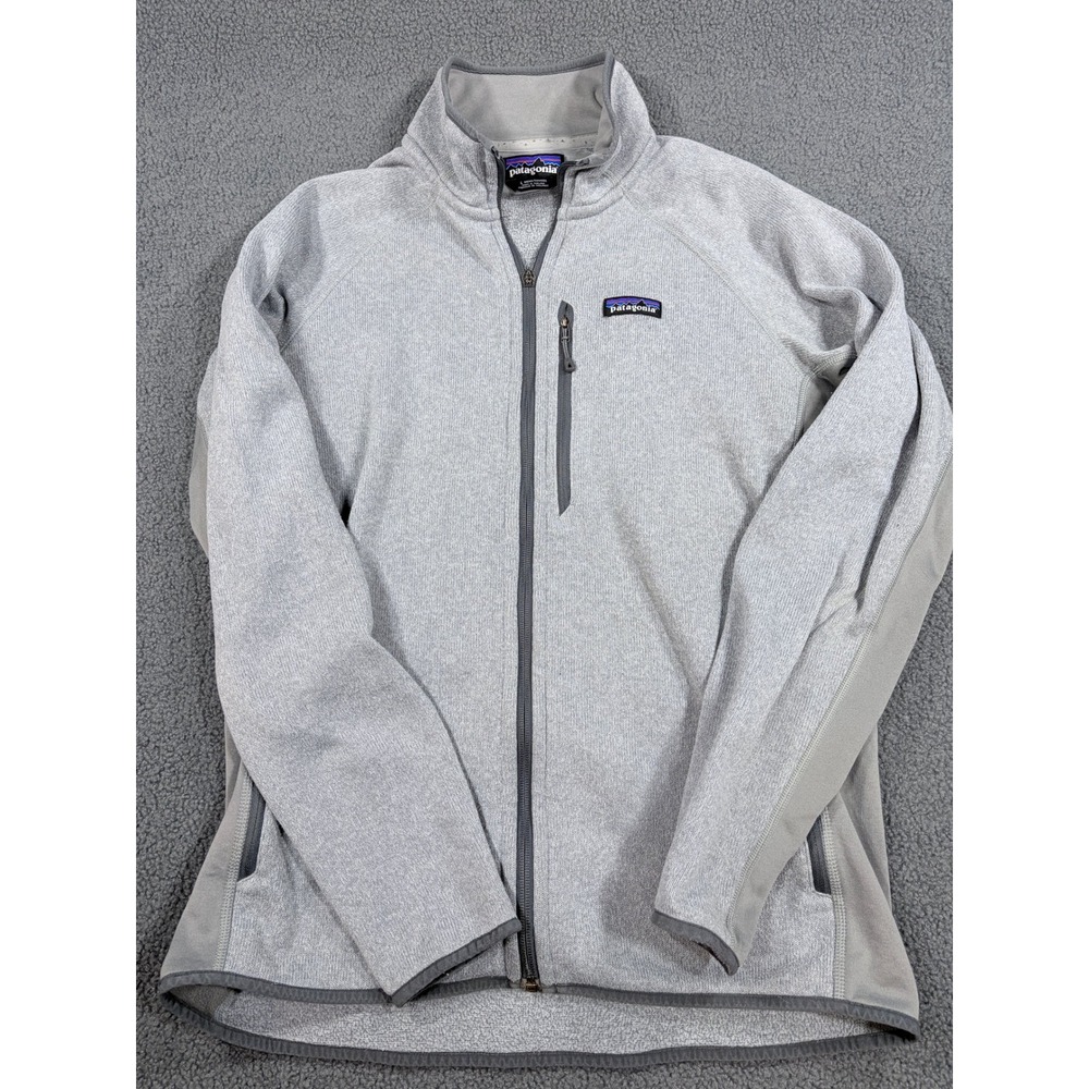 Patagonia Fleece Jacket Mens L Gray Better Sweater Full Zip - Bad Zipper